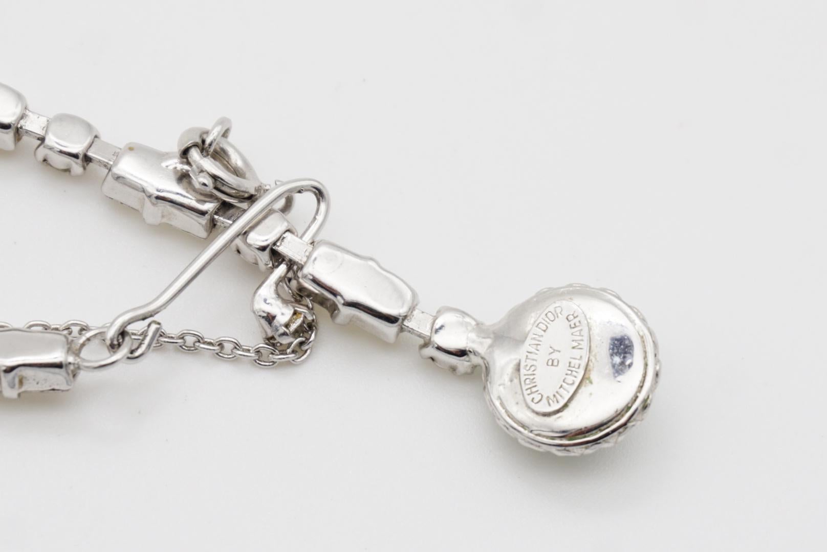 Christian Dior Mitchel Maer for Christian Dior 1950s Collana con cristalli cabochon verdi e turchesi in vendita 8