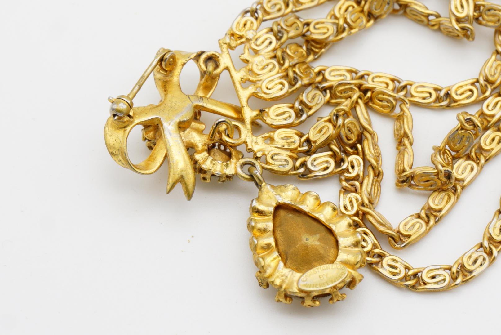 Christian Dior Mitchel Maer for Christian Dior 1951 Spilla con doppio fiocco e lacrima a strati di cristallo 12