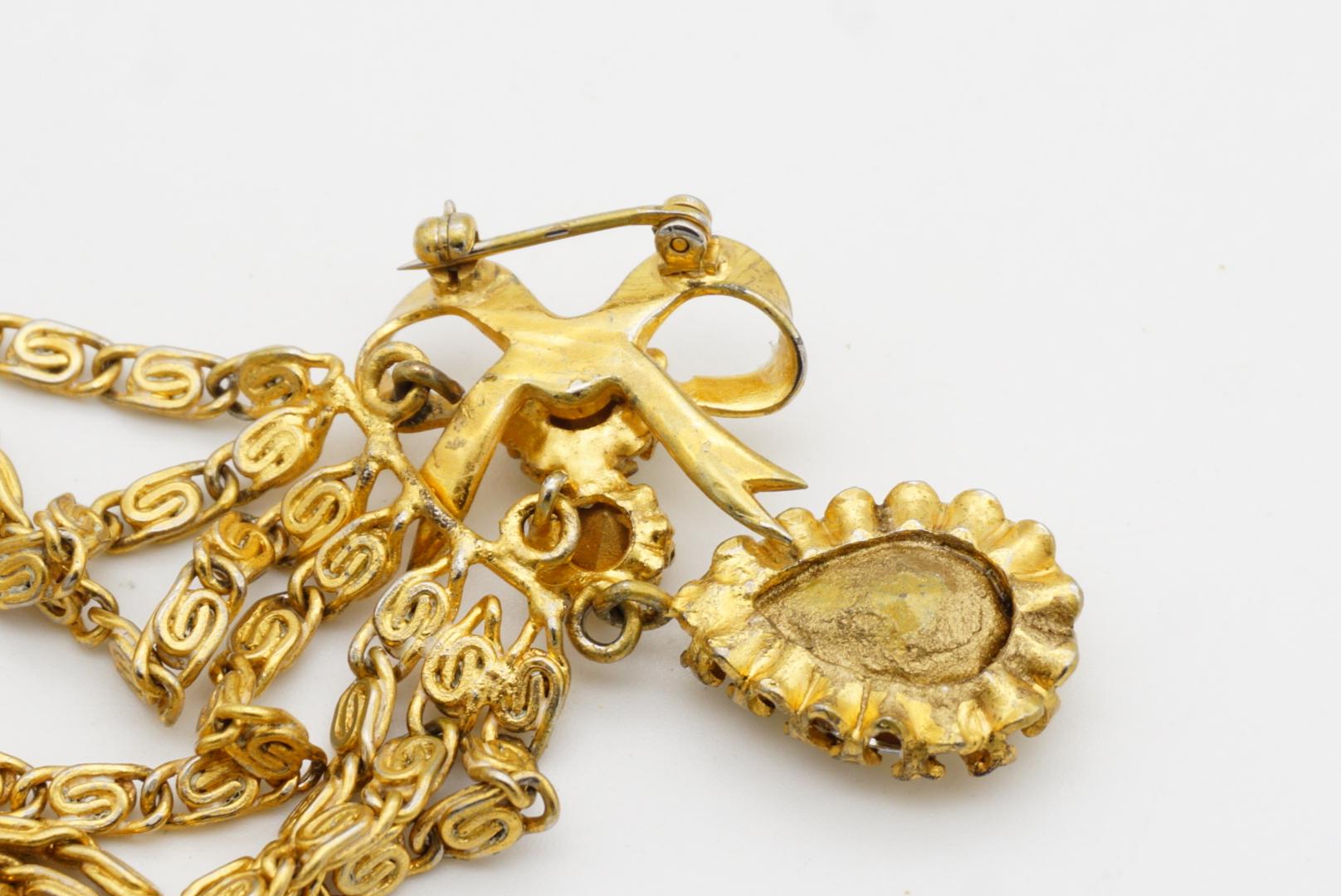 Christian Dior Mitchel Maer for Christian Dior 1951 Spilla con doppio fiocco e lacrima a strati di cristallo 13