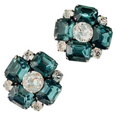 Christian Dior Mitchel Maer Iconic Rare Large Emerald Lake Green Cross Earrings
