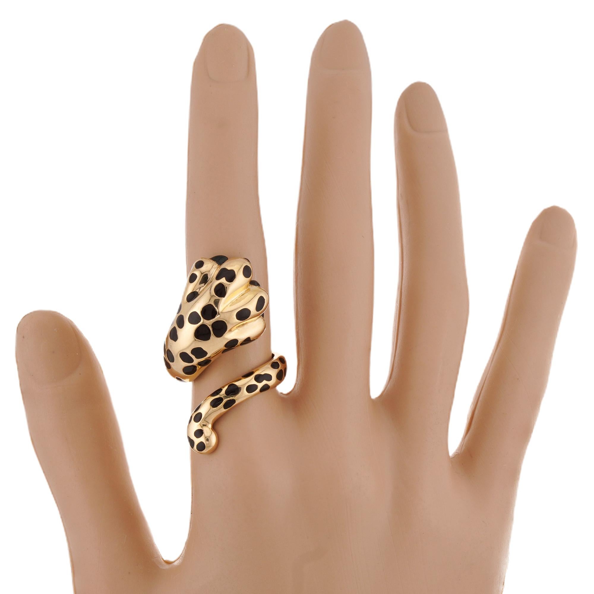 CHRISTIAN DIOR Mitza Queue de patte de léopard laquée or jaune en vente 2