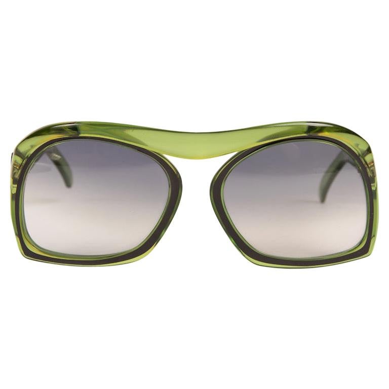 Christian Dior Model 2043 Oversized Green Sunglasses Grey Lenses, 1970s/1980s