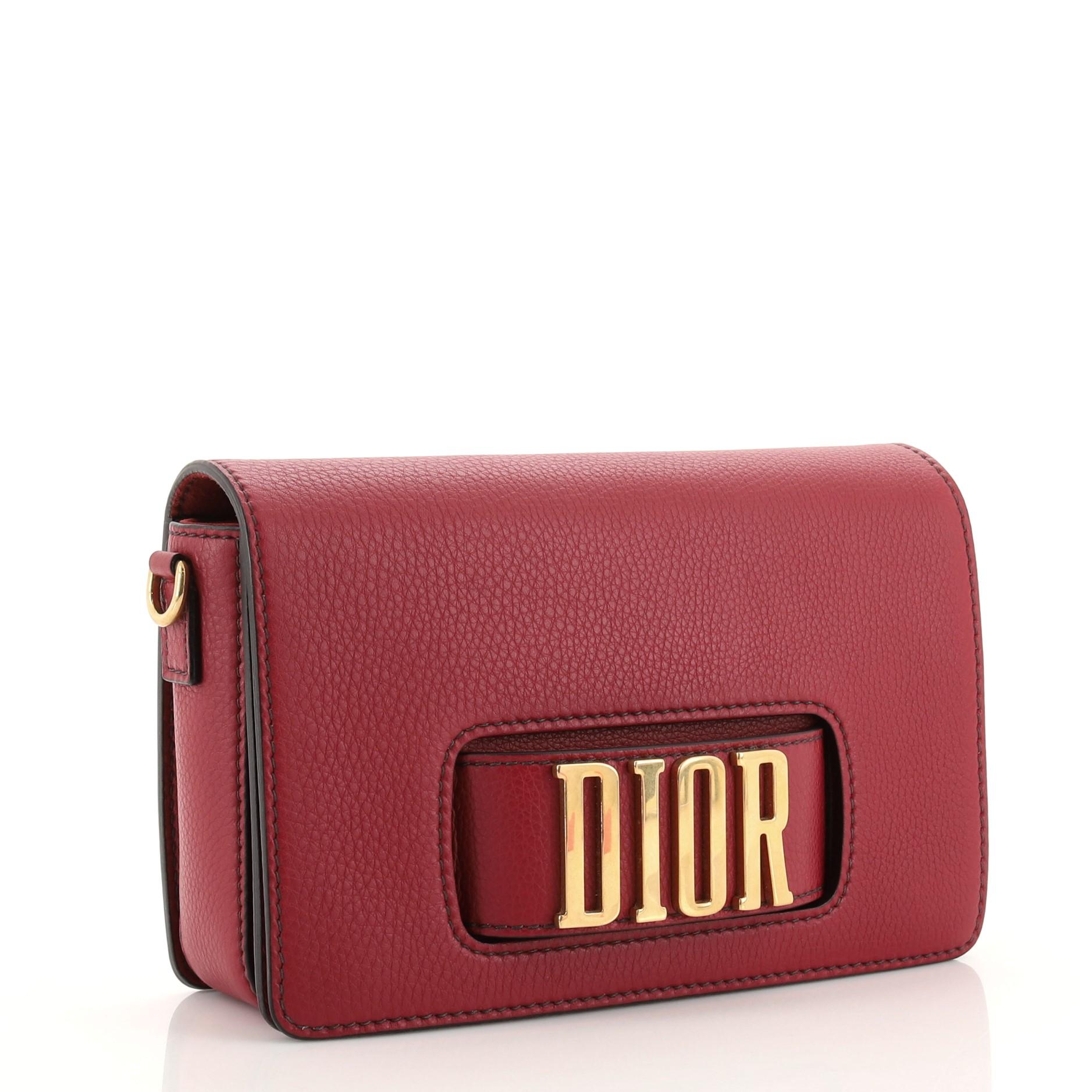 Brown Christian Dior Model: Dio(r)evolution Flap Bag Leather Medium