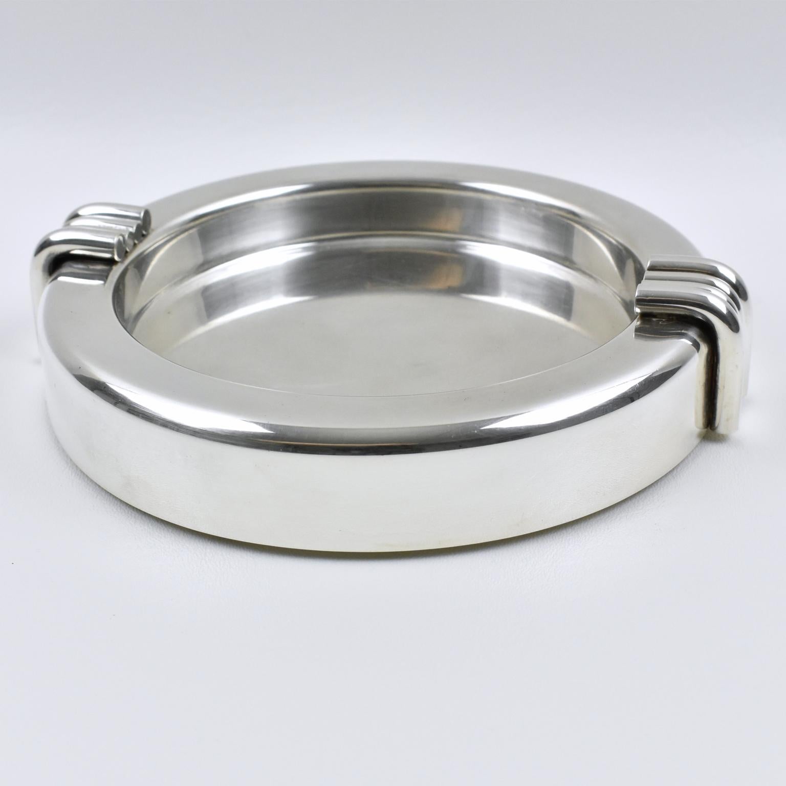 Christian Dior Modernist Silver Plate Large Cigar Ashtray Desk Tidy Catchall 2