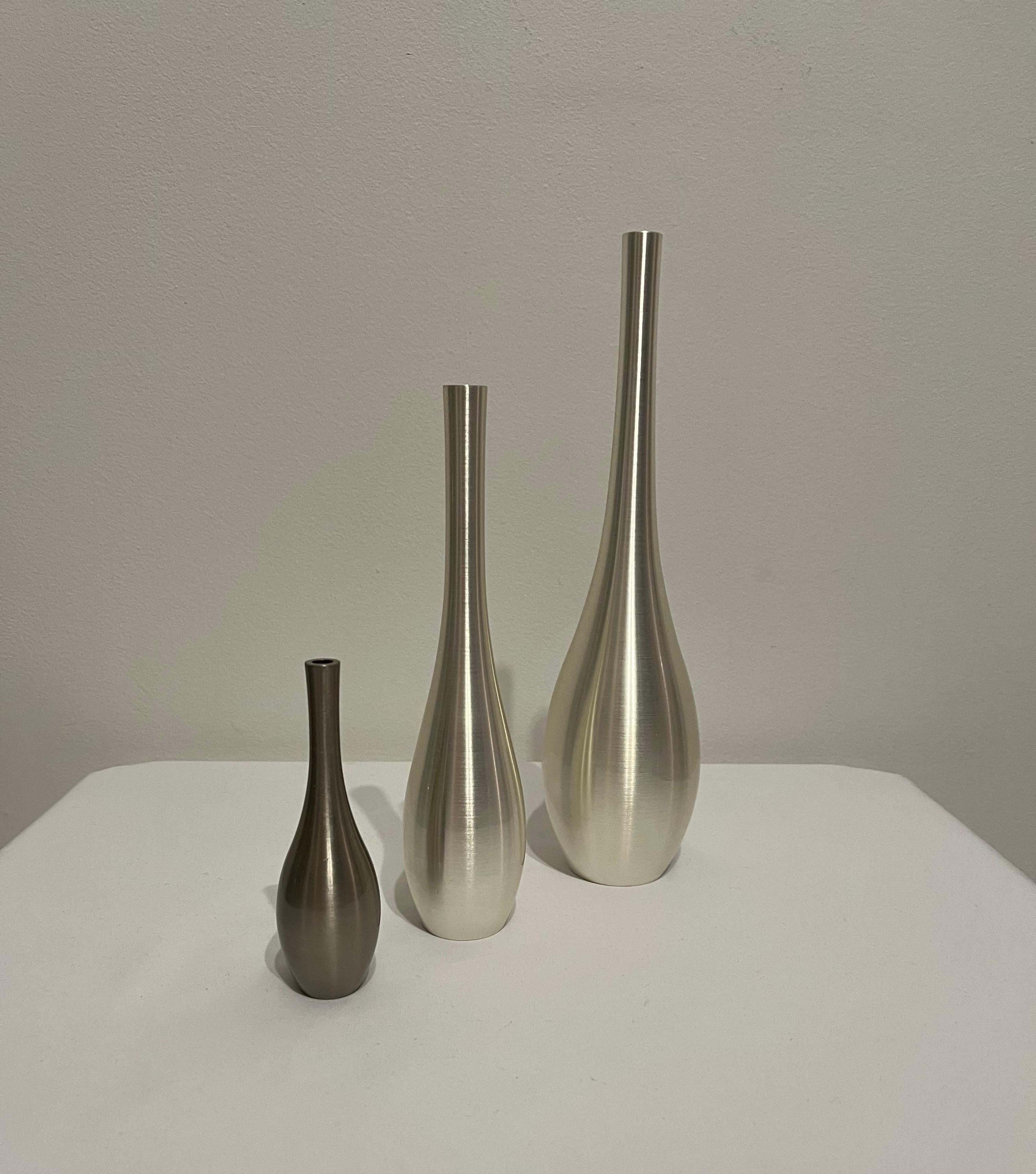 Trio of Dior Aluminium Vases 
Lovely shape and excellent condition. 
