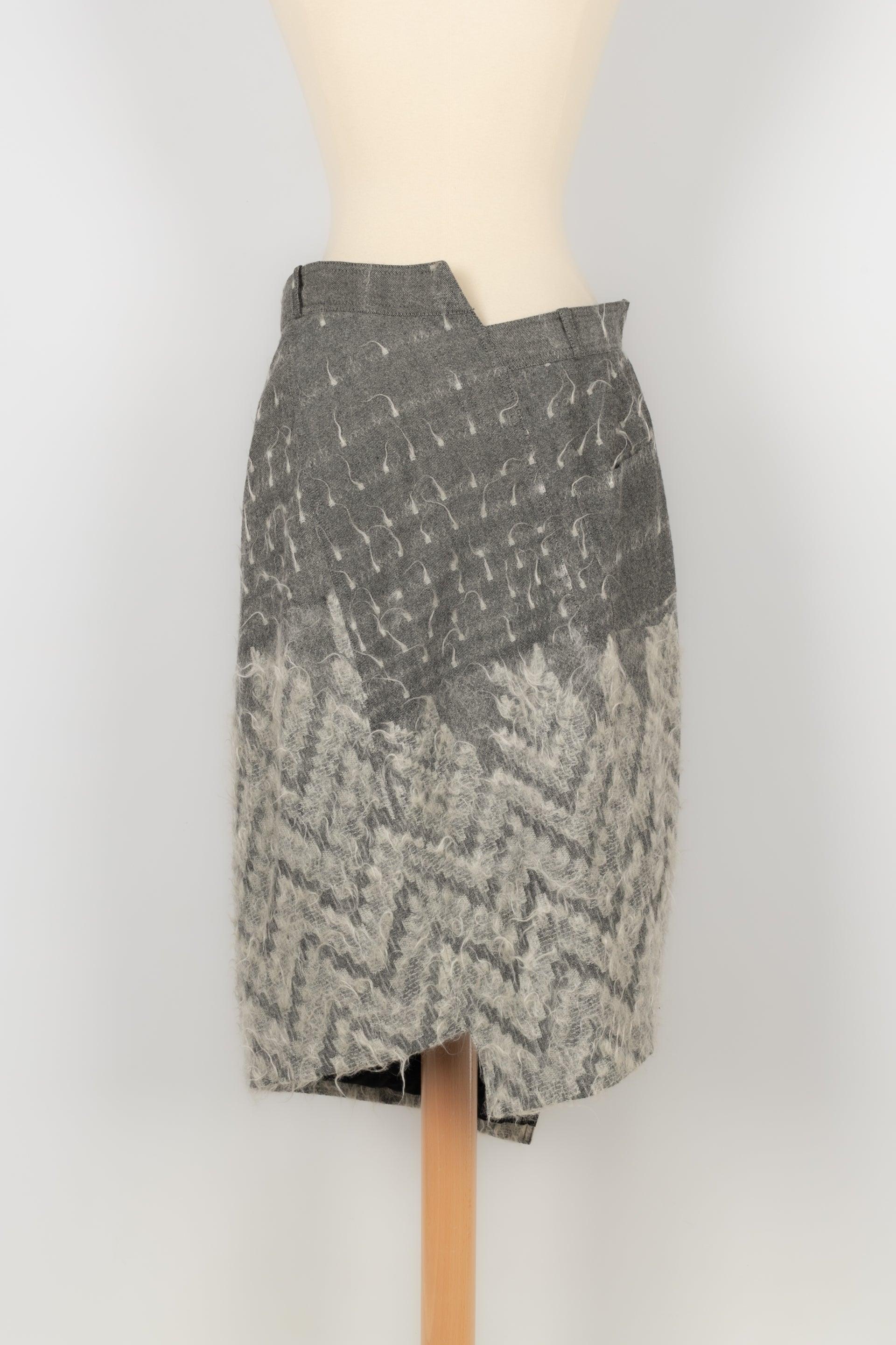 Christian Dior Mohair and Wool Asymmetrical Skirt, 2000s In Excellent Condition For Sale In SAINT-OUEN-SUR-SEINE, FR
