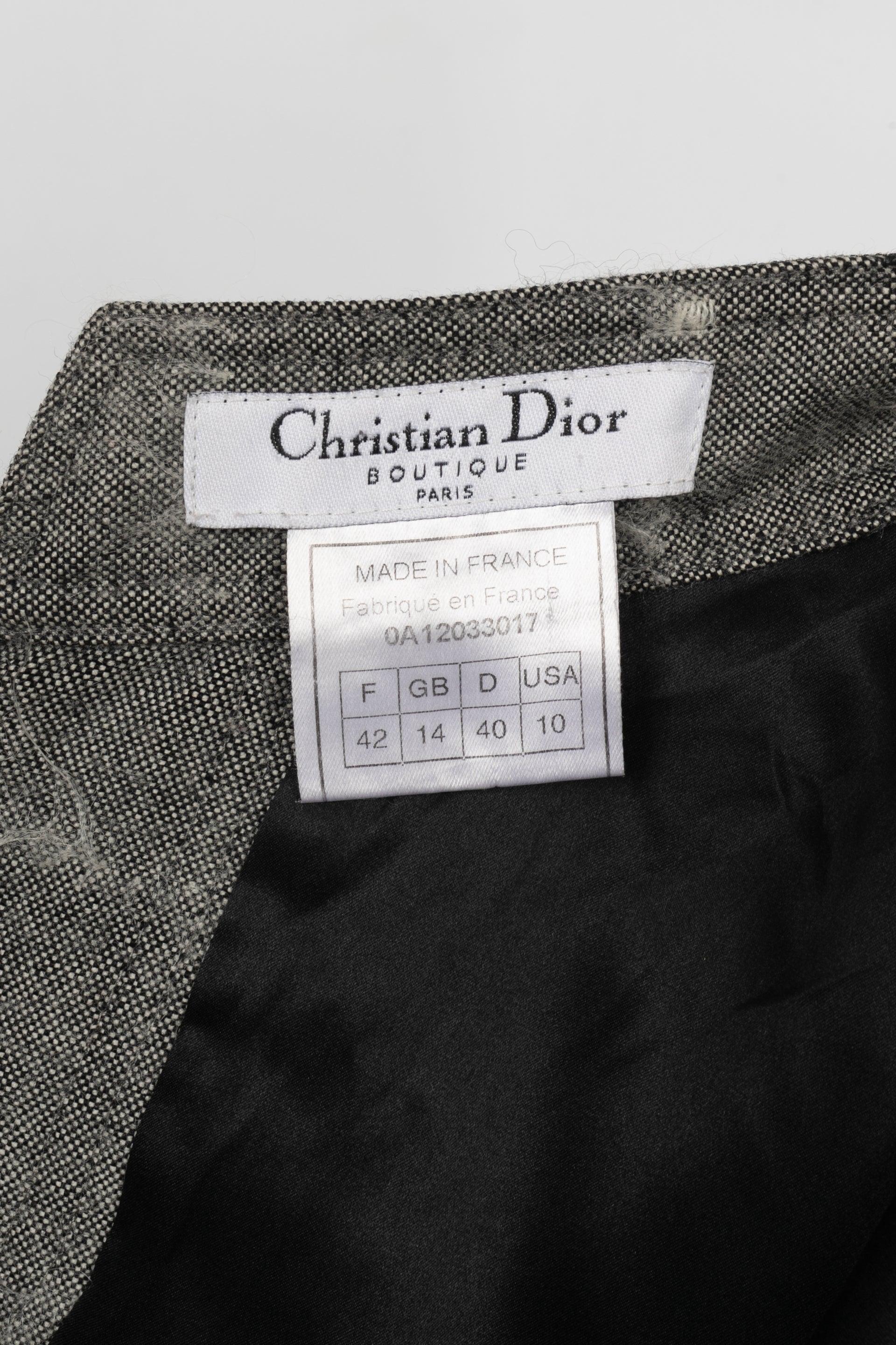 Christian Dior Mohair and Wool Asymmetrical Skirt, 2000s For Sale 3