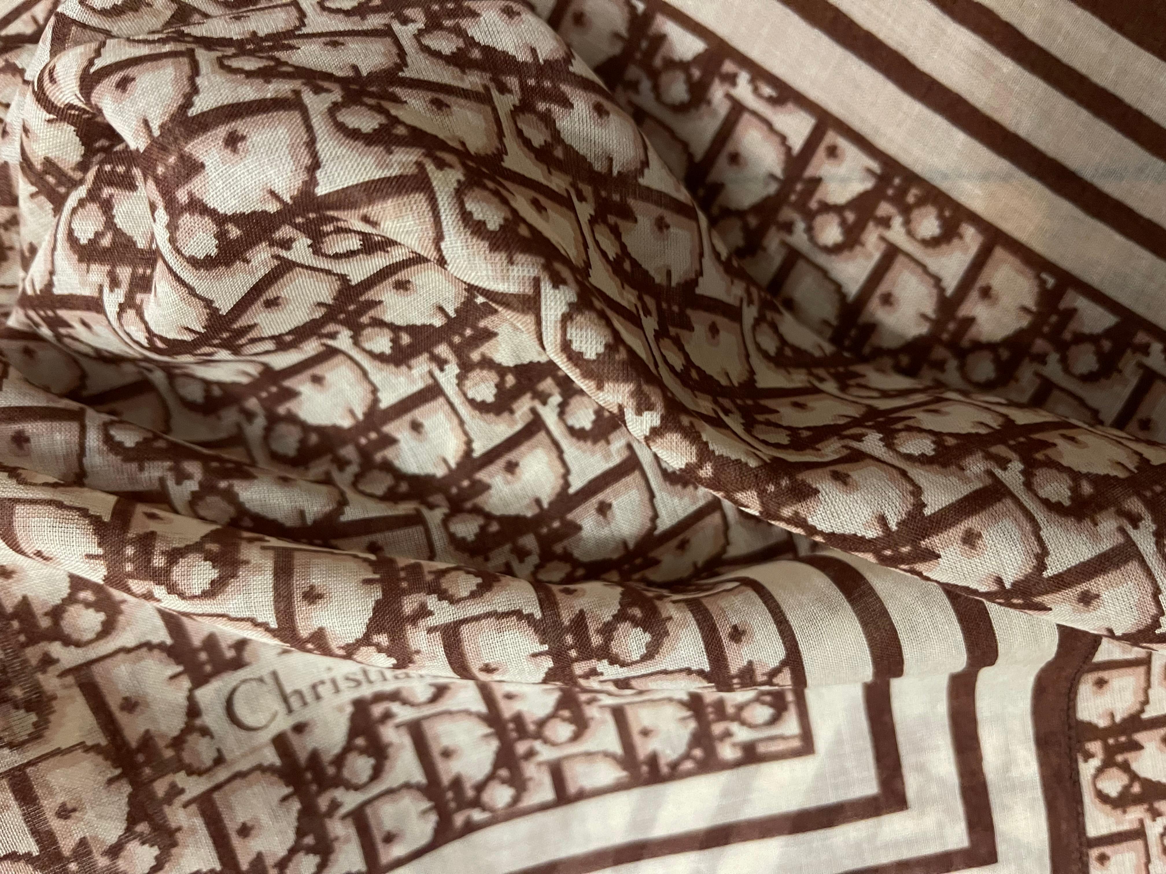 Christian Dior - Écharpe en coton avec monogramme Unisexe en vente