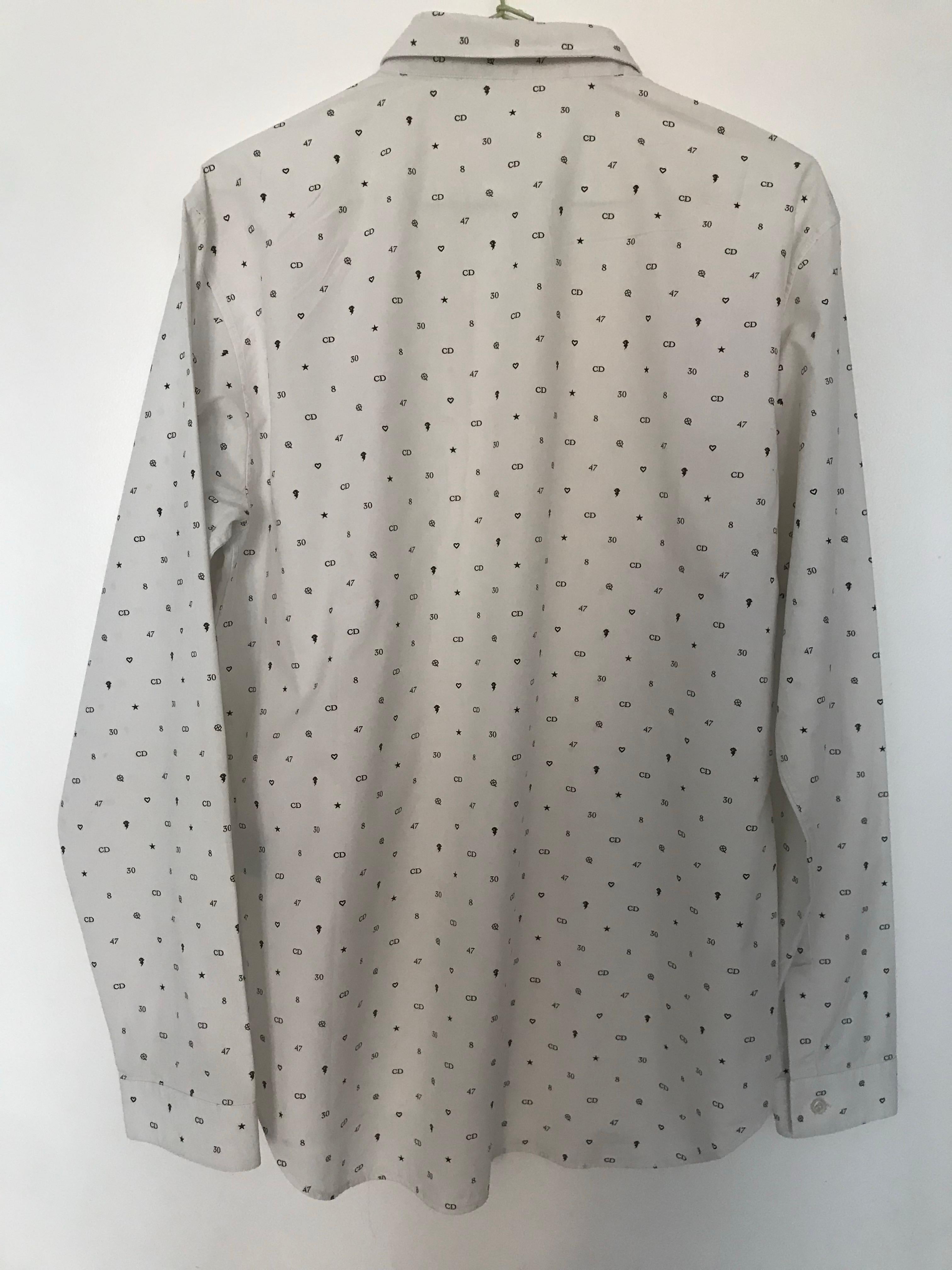 Gris Chemise CHRISTIAN DIOR Monogram avec logo CD en vente