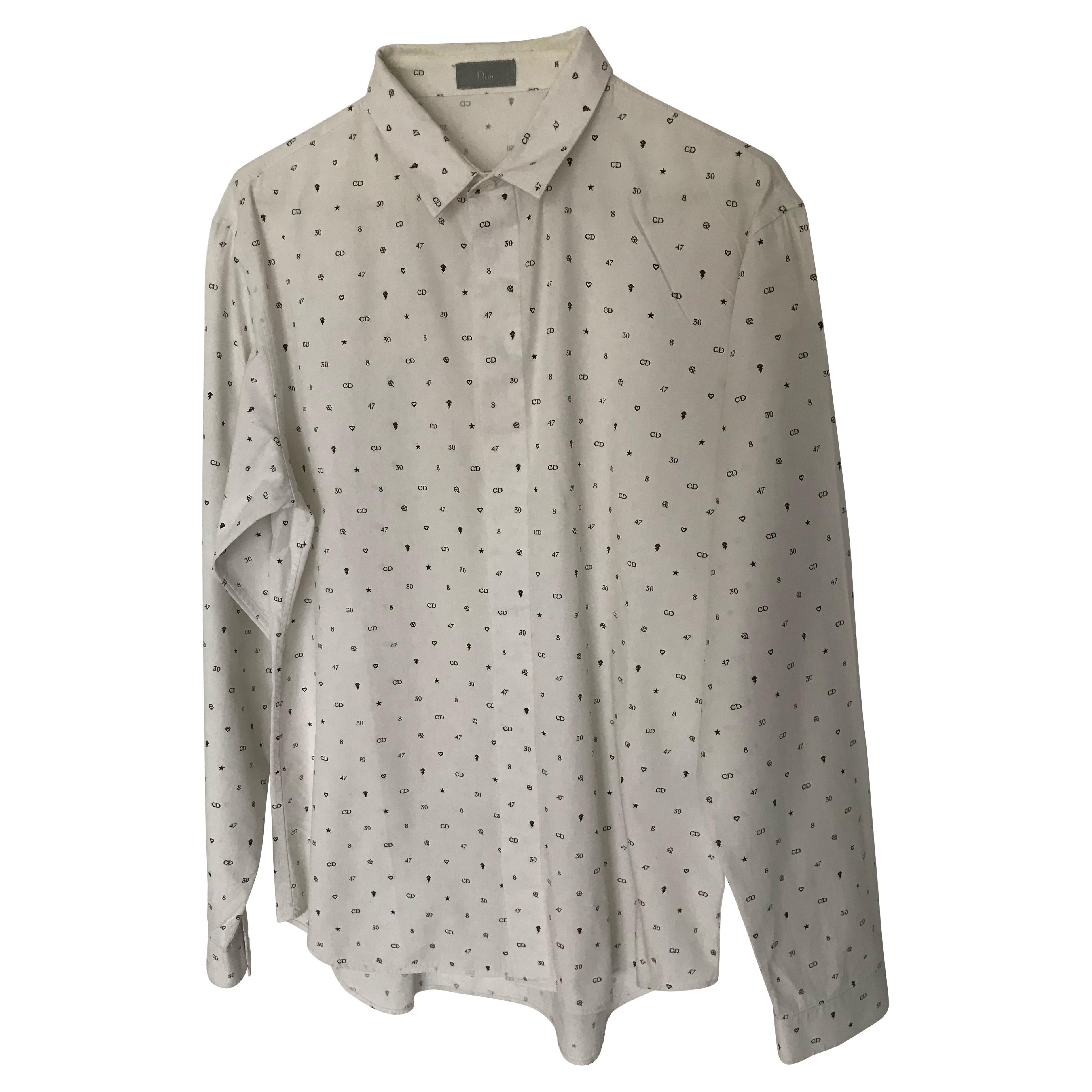 Chemise CHRISTIAN DIOR Monogram avec logo CD en vente