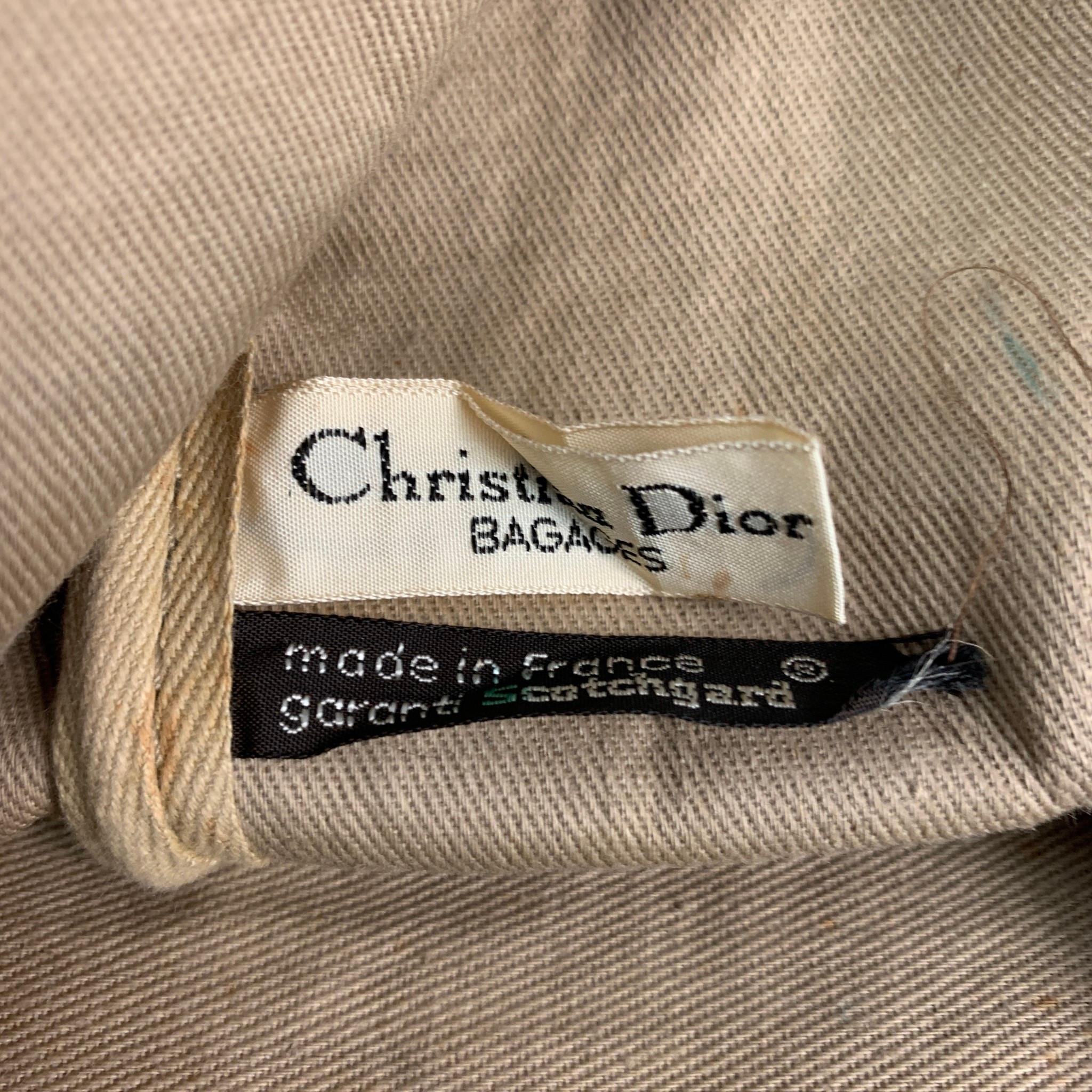 CHRISTIAN DIOR Monsieur Boston Segeltuchhandtasche mit Monogramm in Marineblau und Beige 3