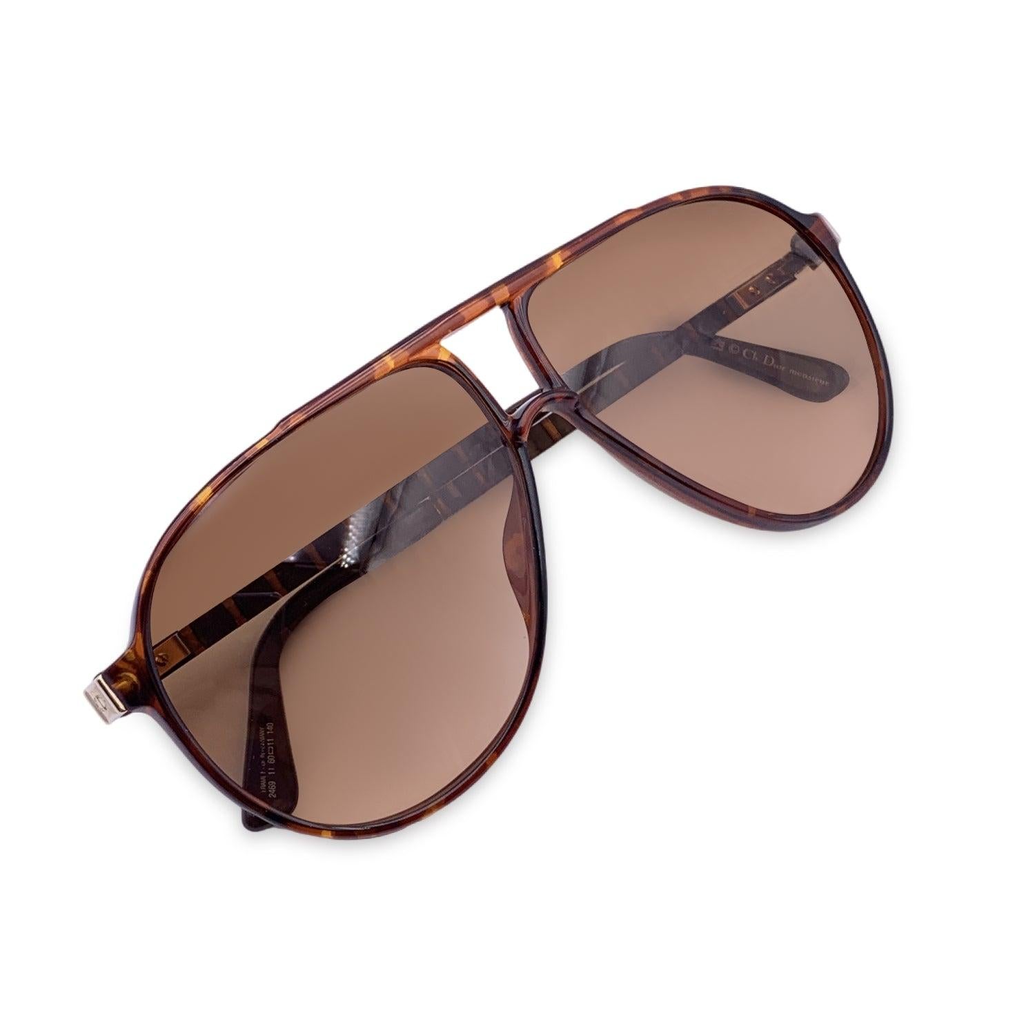 Vintage Christian Dior Monsieur Unisex Sunglasses from 1988. Mod. 2469 11 Size 60/11 140mm. Brown acetate Optyl frame, with gold metal finish. 100% Total UVA/UVB protection brown gradient lenses. CD logos on the side of the temples. Condition A+ -