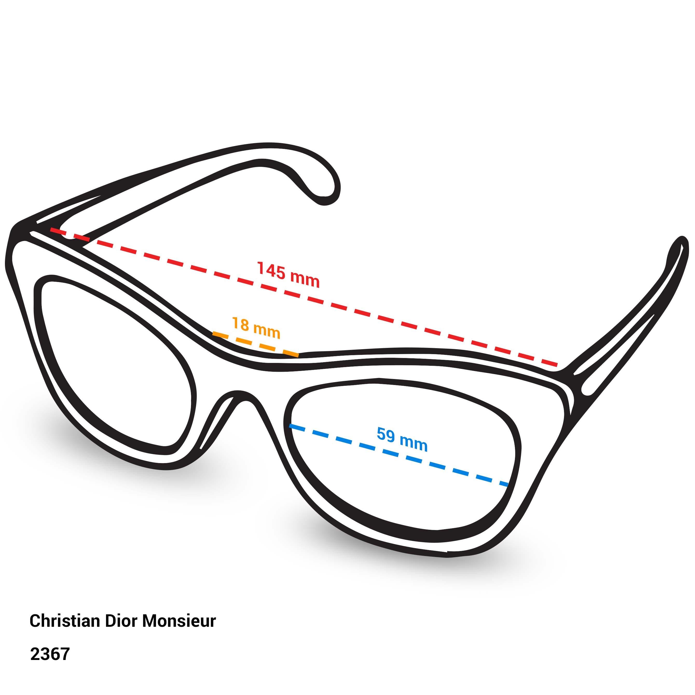 glasses frame size chart