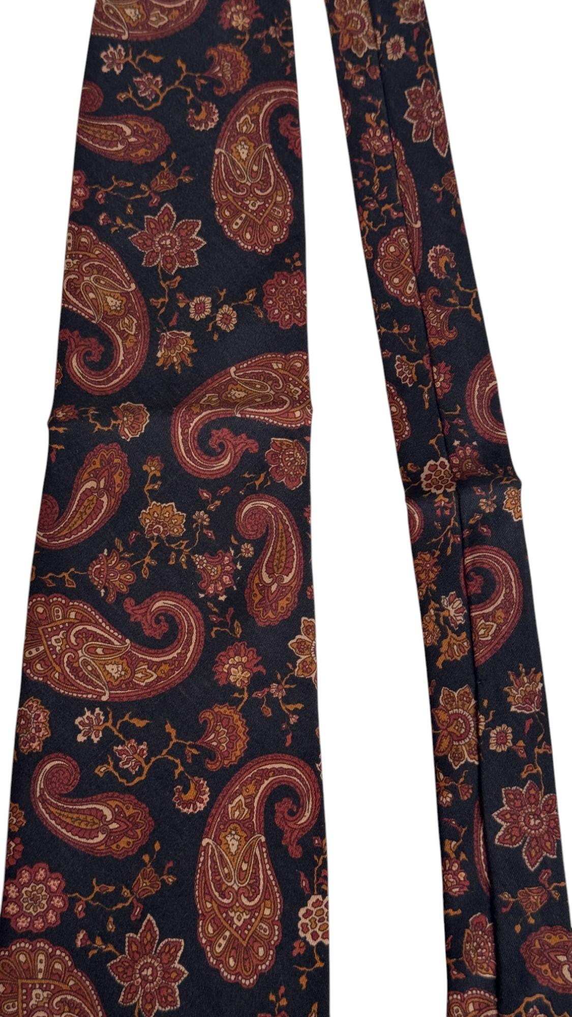 Christian Dior Monsieur Vintage Krawatte - Paisley-Muster in Burgund und Gold im Angebot 2