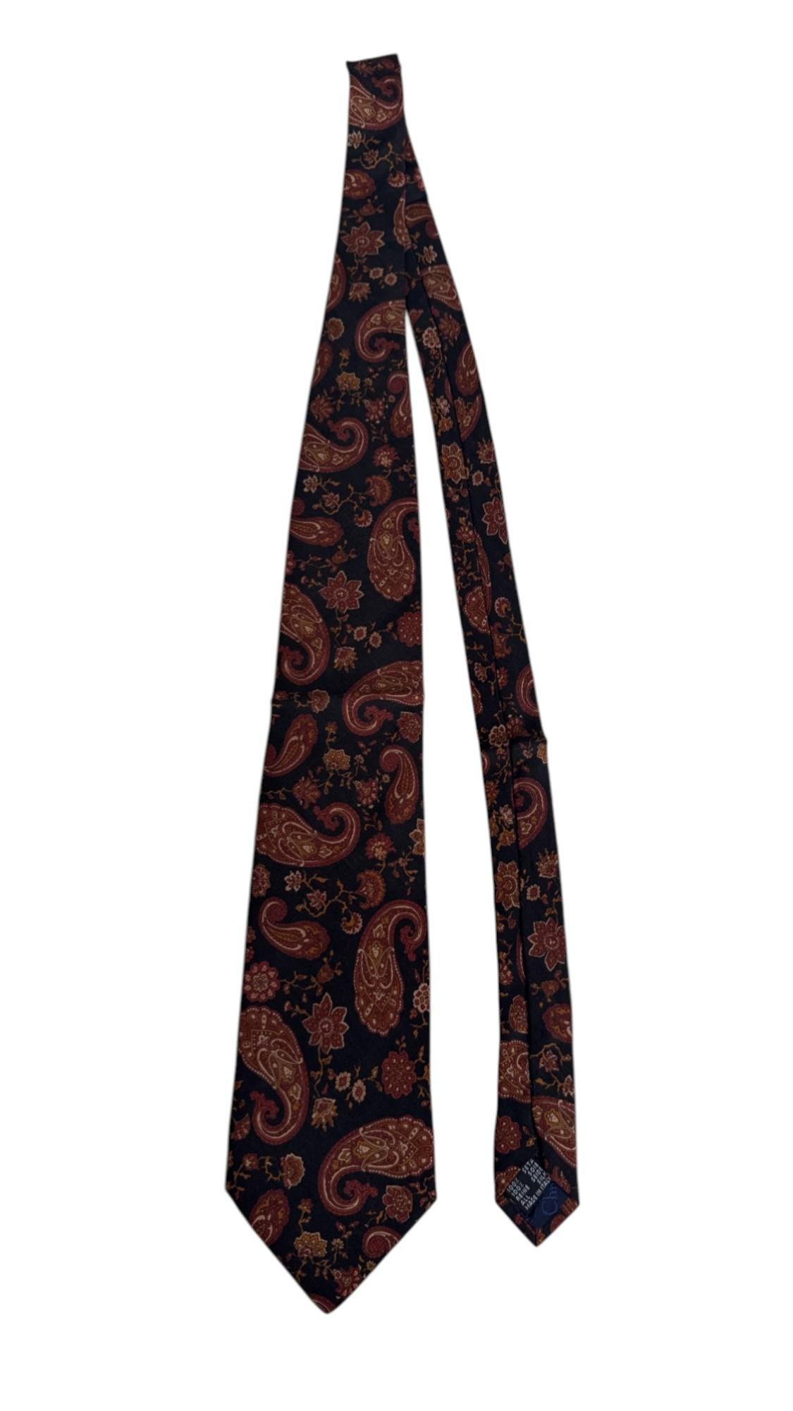 Christian Dior Monsieur Vintage Krawatte - Paisley-Muster in Burgund und Gold im Angebot 3