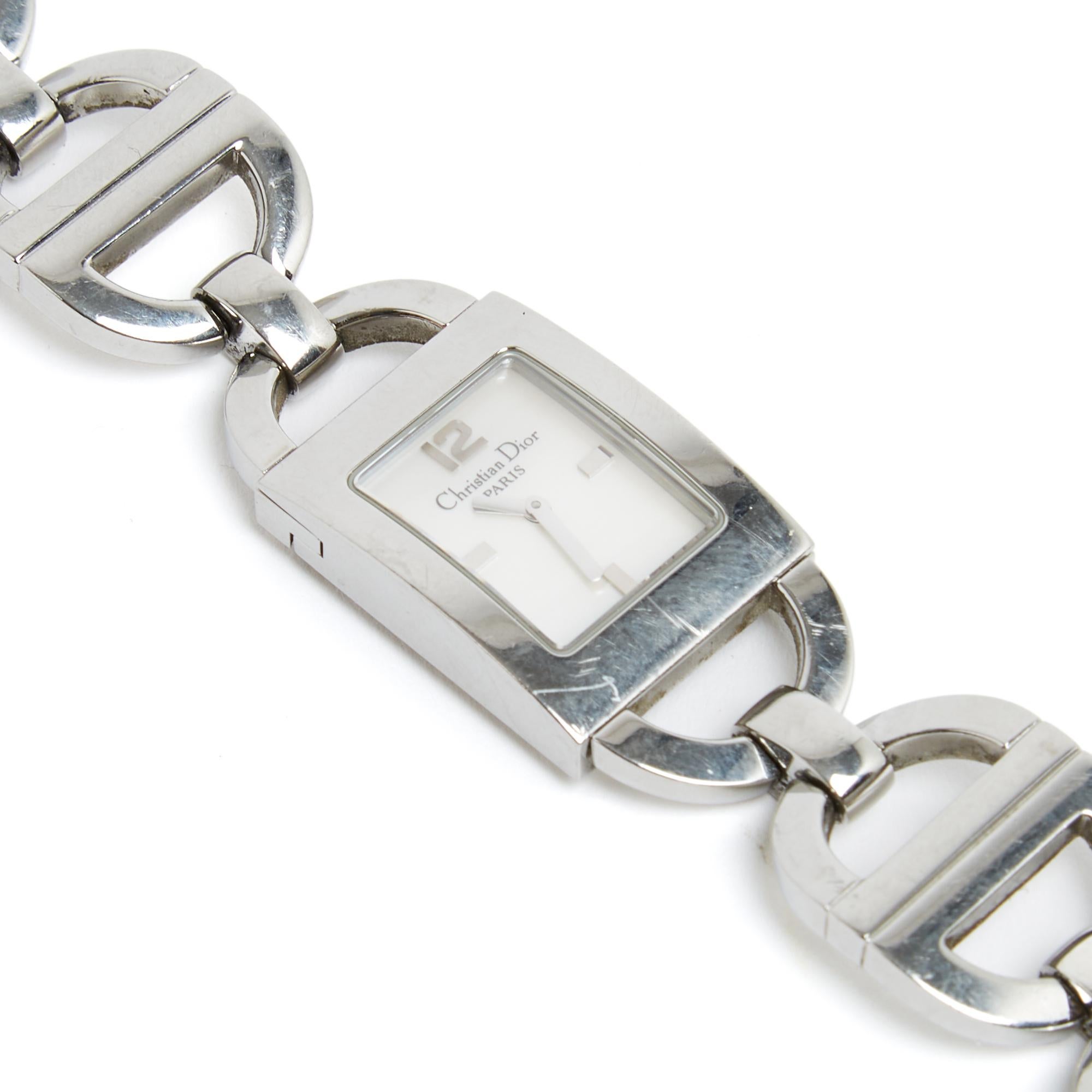 Christian Dior Montre Malice Circa 2005 Malice CD Full Steel Quartz wrist Watch Bon état - En vente à PARIS, FR