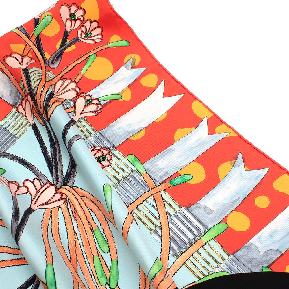 Christian Dior Multi-coloured Croquis Printed Silk Scarf In Excellent Condition In London, GB
