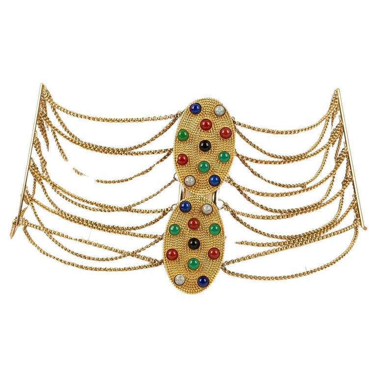 Christian Dior Multi-Rows Gold-plated Metal Wide Belt For  display picture 3