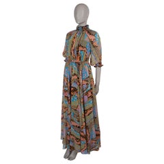 CHRISTIAN DIOR multi silk 2021 PATCHWORK PRINTEd Dress XS