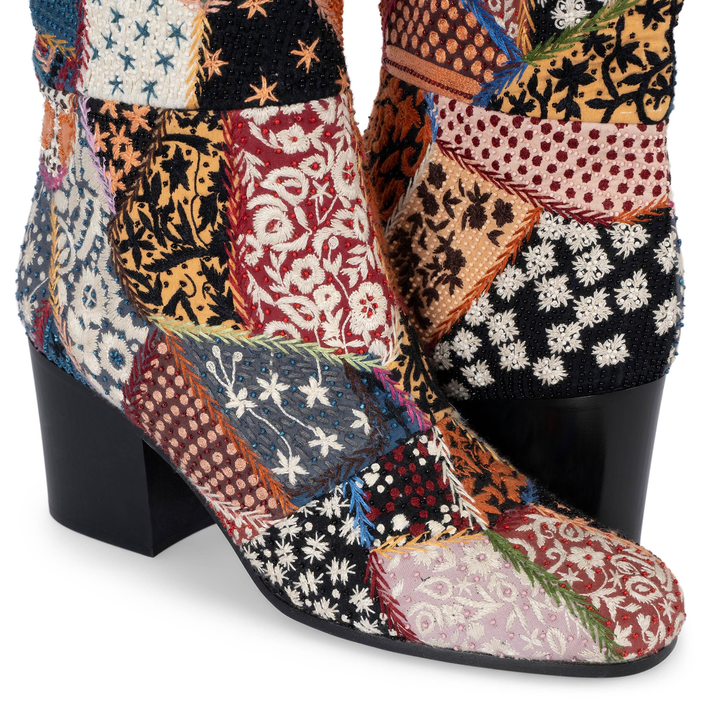 CHRISTIAN DIOR multicolor 2018 DIORAGE PATCHWORK EMBROIDERED Boots Shoes 40 For Sale 2
