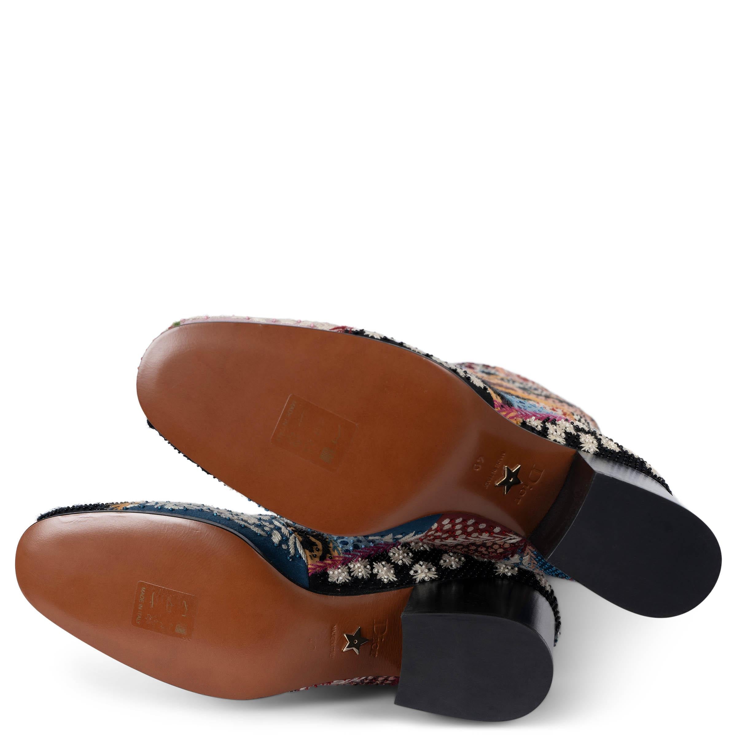 CHRISTIAN DIOR multicolor 2018 DIORAGE PATCHWORK EMBROIDERED Boots Shoes 40 For Sale 3