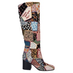 CHRISTIAN DIOR multicolor 2018 DIORAGE PATCHWORK EMBROIDERED Boots Shoes 40