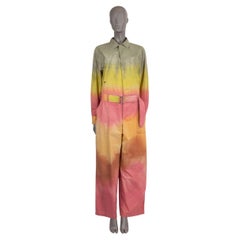 CHRISTIAN DIOR multicolor cotton 2020 DIORAURA OMBRE Belted Jumpsuit 38 S