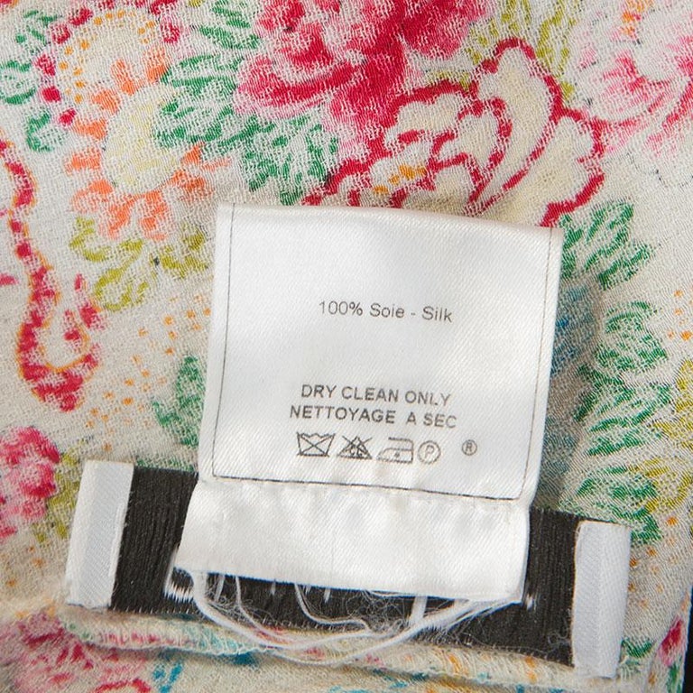 christian dior multicolor floral print silk slip dress s 2005 Christian Dior by Galliano Floral Semi-Sheer Mini Slip Dress