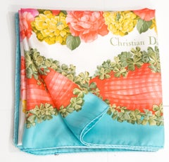 Christian Dior Multicolor Floral Silk Scarf