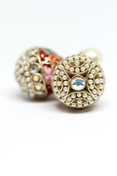 Christian Dior Multicolor Lacquer Tribales Earrings