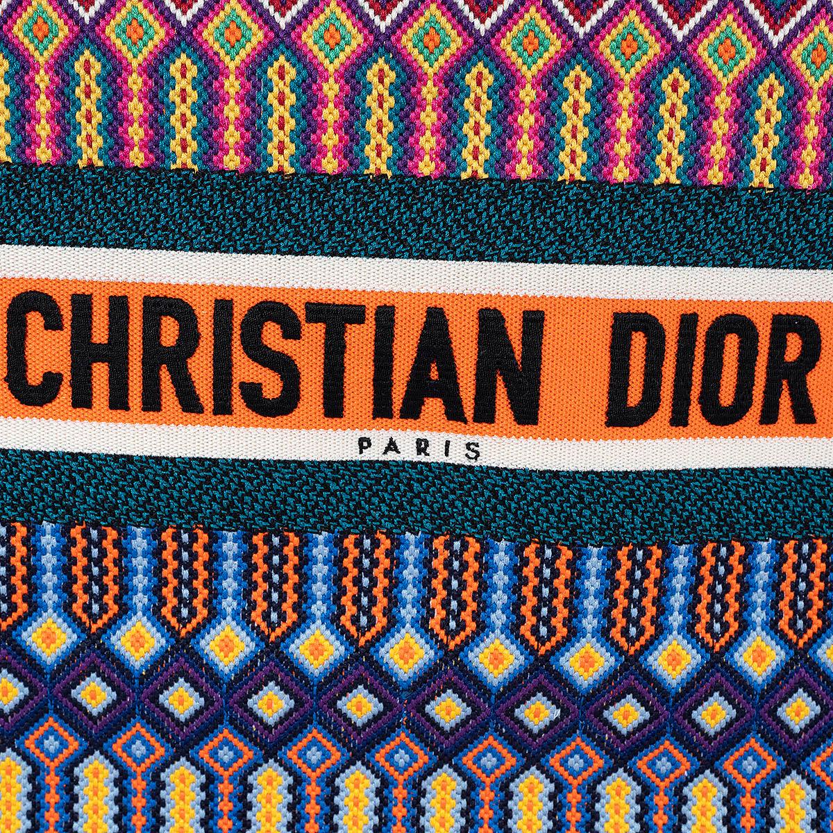 CHRISTIAN DIOR multicolor Mexican canvas LARGE BOOK TOTE Bag 3