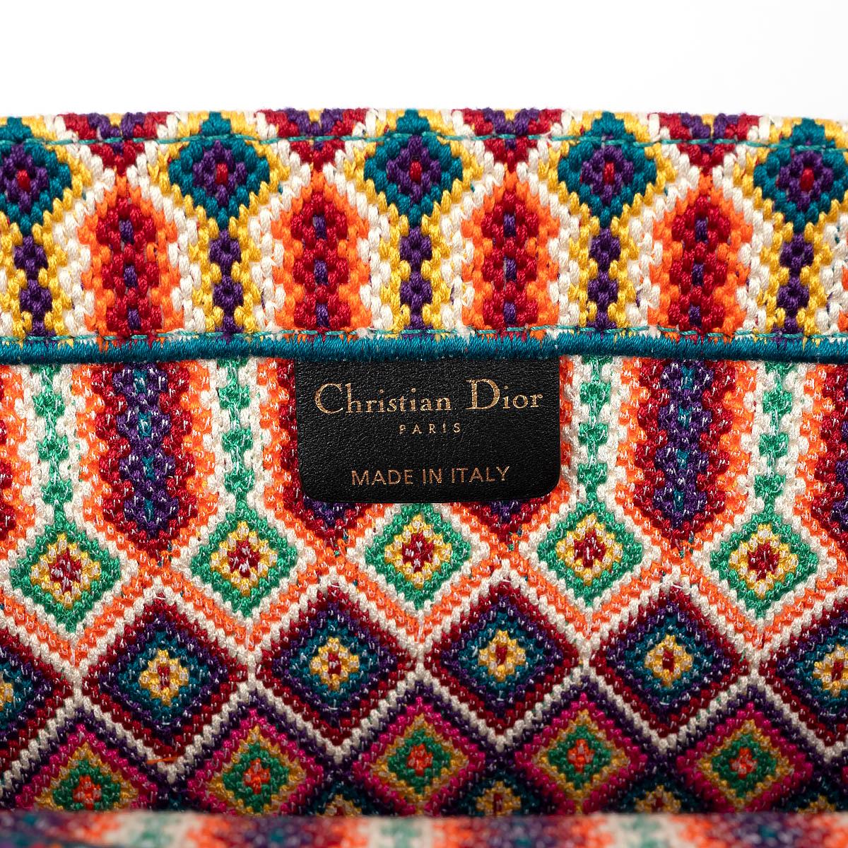 CHRISTIAN DIOR multicolor Mexican canvas LARGE BOOK TOTE Bag For Sale 4