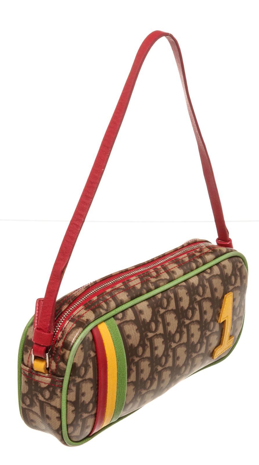 Brown Christian Dior Multicolor Small Rasta Shoulder Bag