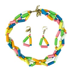 CHRISTIAN DIOR Multicolored Necklace And Earrings Set