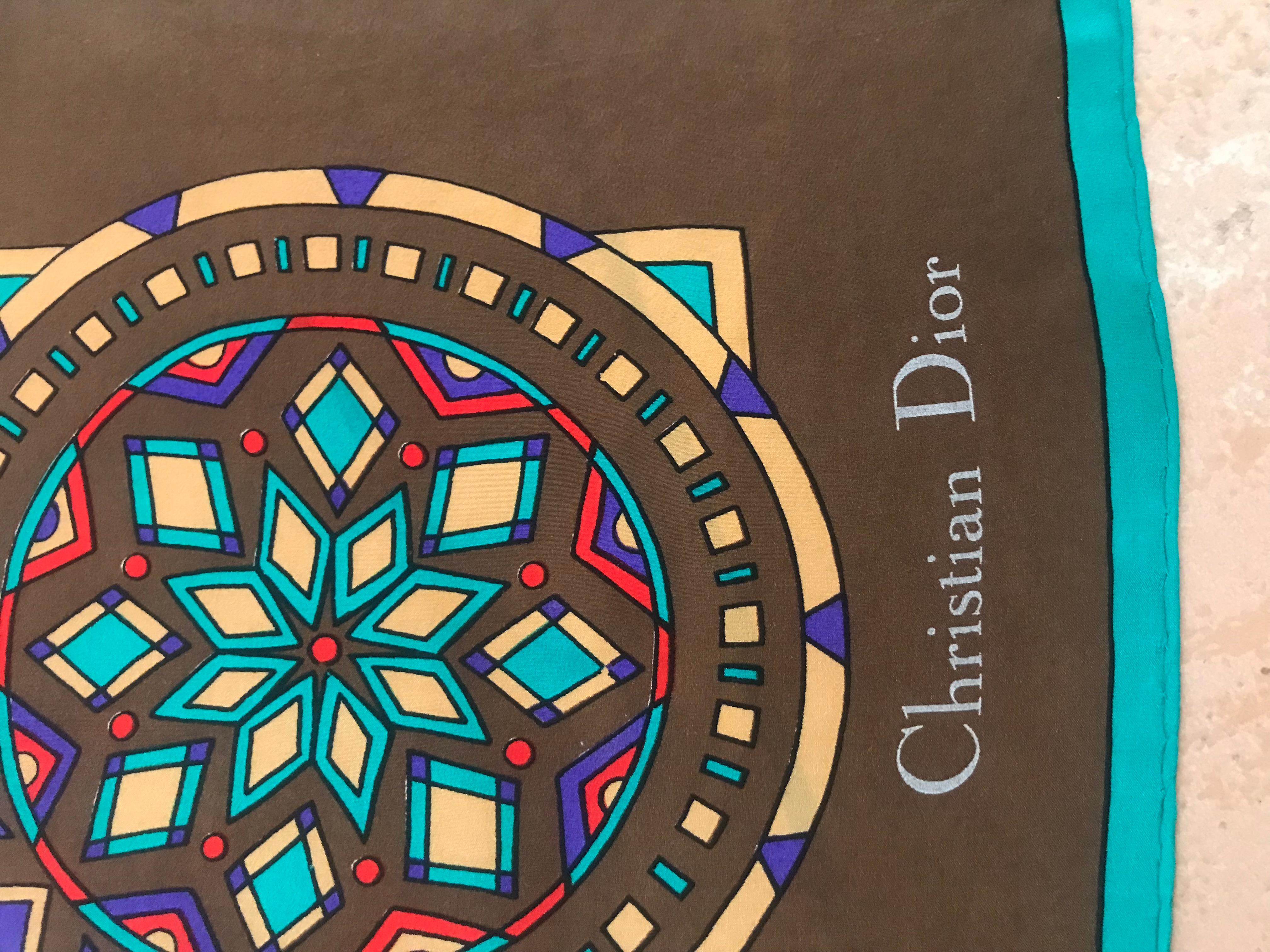CHRISTIAN DIOR Multicolored silk scarf en Bueno estado para la venta en CACHAN, FR
