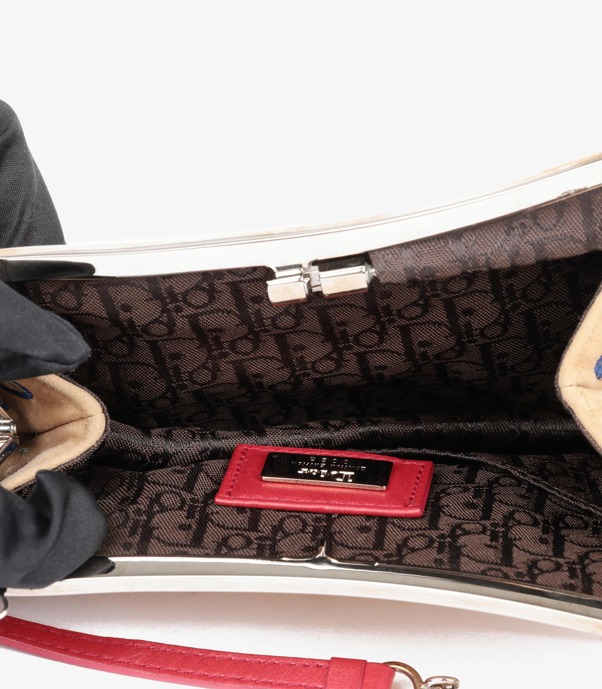 Christian Dior Multicolour & Embellished Suede & Red Vintage Mini Saddle Bag 3