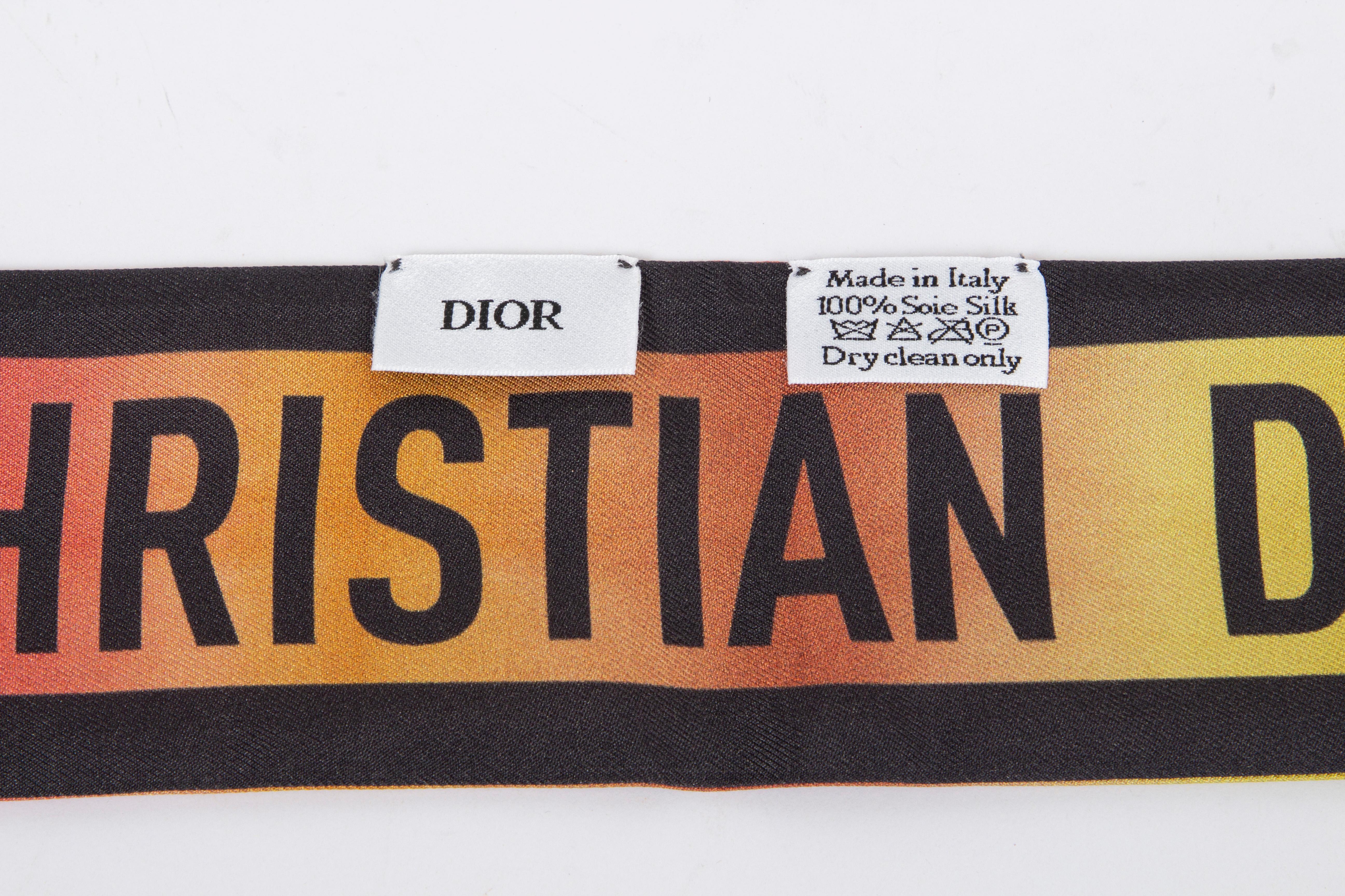 CHRISTIAN DIOR multicoloured silk DIORAURA OMBRE Mitzah Bandana Scarf 1