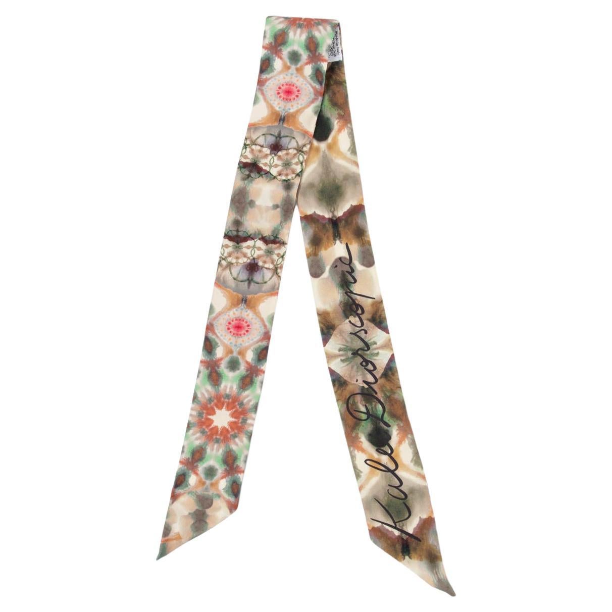 CHRISTIAN DIOR multicoloured silk KALEIDIORSCOPIC Mitzah Bandana Scarf