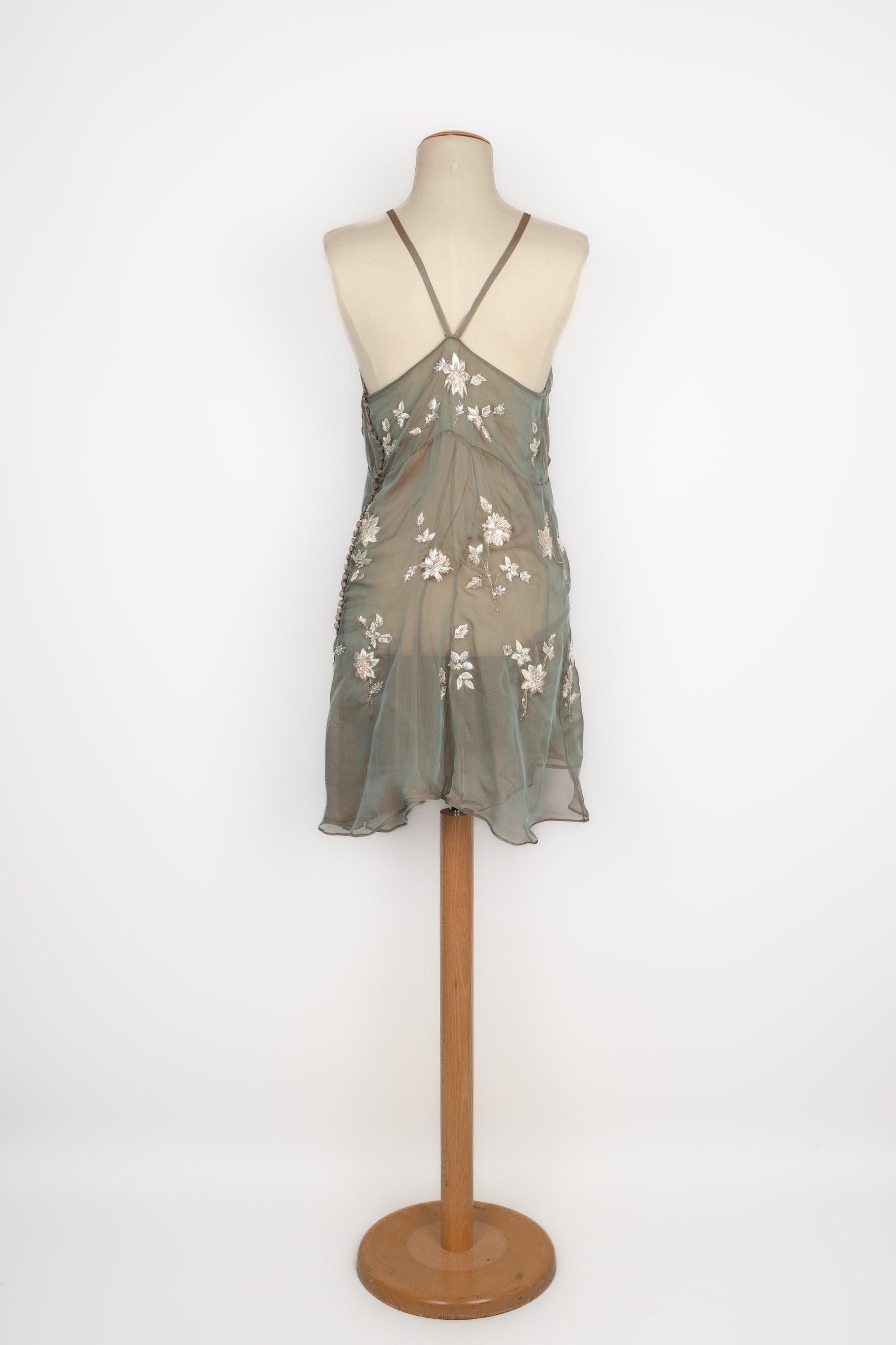 Christian Dior Muslin Short Dress In Good Condition In SAINT-OUEN-SUR-SEINE, FR