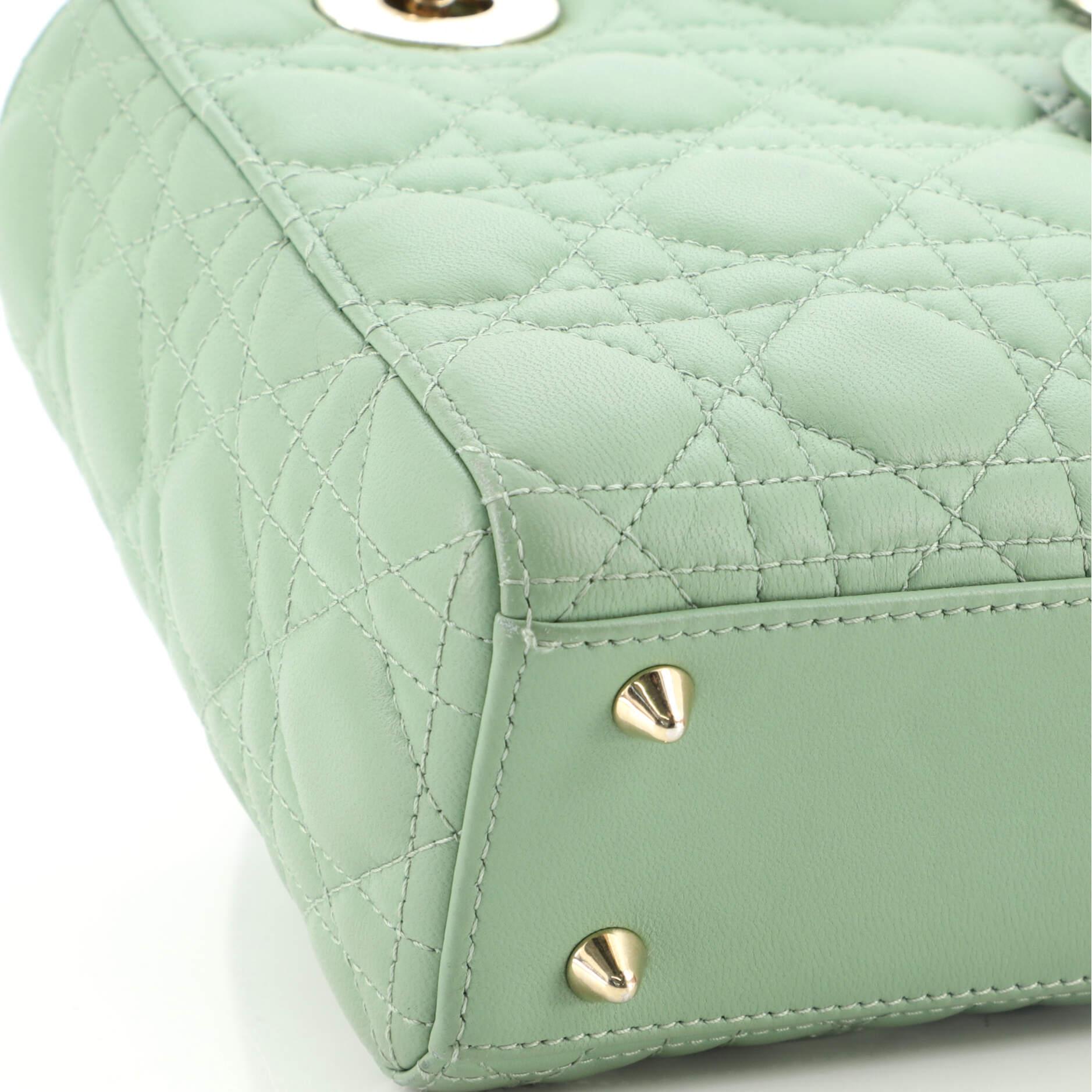 Christian Dior My ABCDior Lady Dior Bag Cannage Quilt Lambskin In Fair Condition In NY, NY