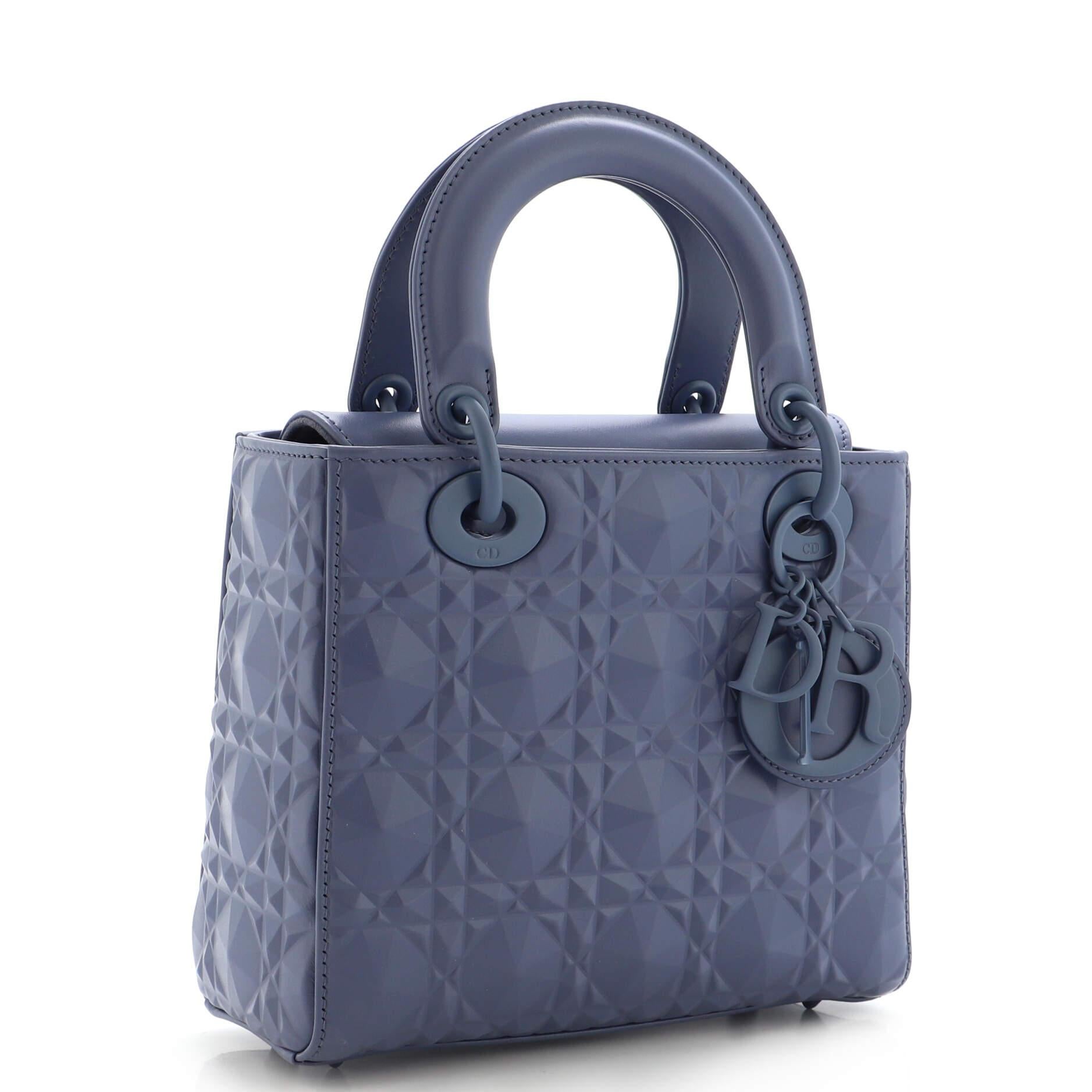 Christian Dior My ABCDior Lady Dior Bag Diamond Motif Cannage Calfskin Small In Good Condition In NY, NY