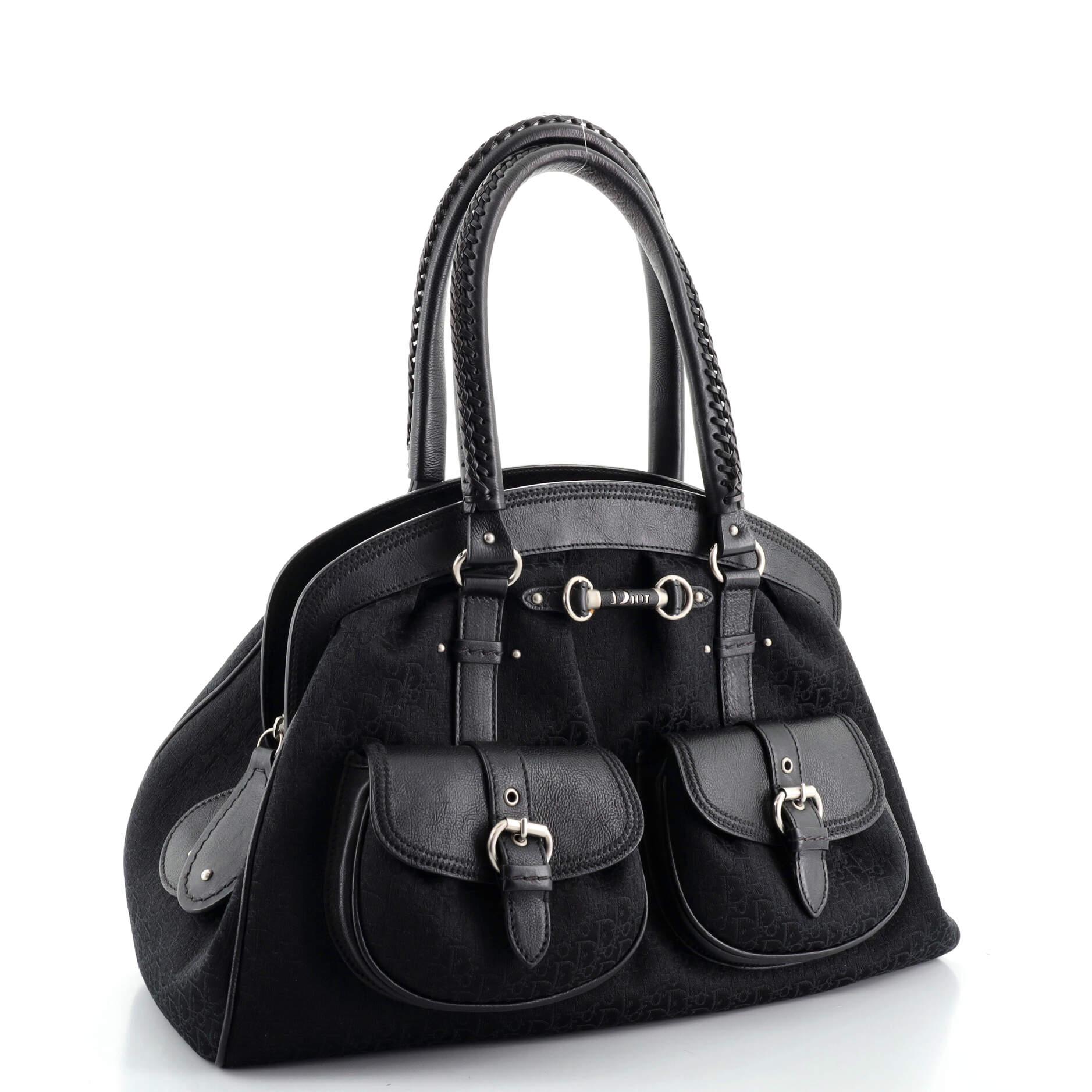 Christian Dior My Dior Tasche Umhängetasche Diorissimo Segeltuch groß (Schwarz)