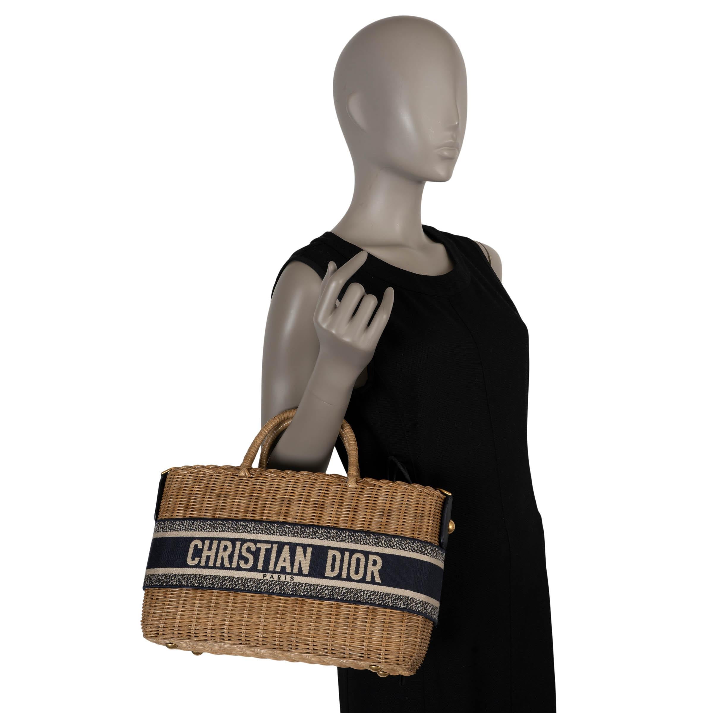 CHRISTIAN DIOR natürlich 2021 WICKER OBLIQUE BASKET Tote Bag im Angebot 3