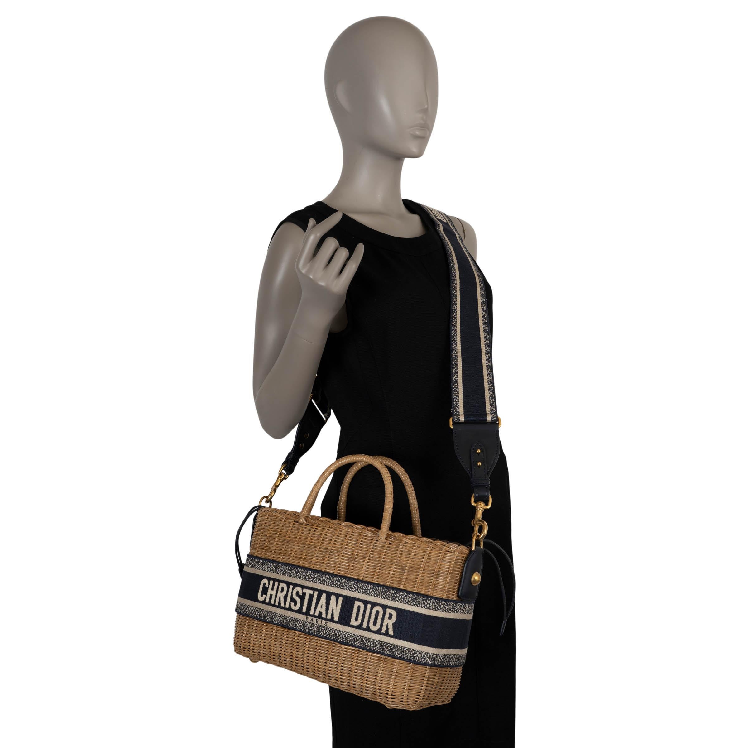 CHRISTIAN DIOR natürlich 2021 WICKER OBLIQUE BASKET Tote Bag im Angebot 4