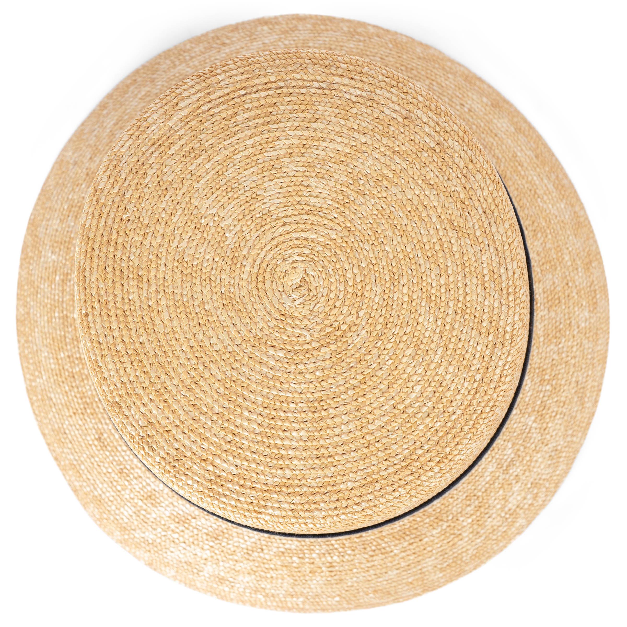 CHRISTIAN DIOR natural & navy 2021 DIORIVIERA SMALL BRIM STRAW Hat 57 1
