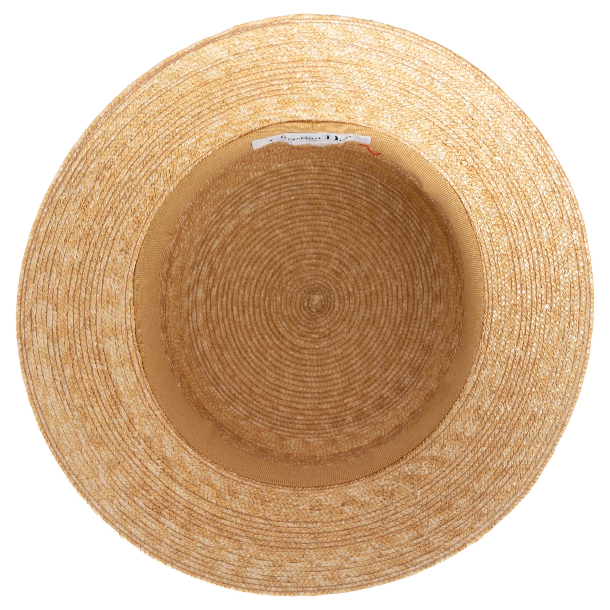 CHRISTIAN DIOR natural & navy 2021 DIORIVIERA SMALL BRIM STRAW Hat 57 3