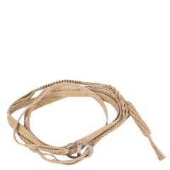 CHRISTIAN DIOR natural raffia 2020 CD DOUBLE WRAP ROPE Belt