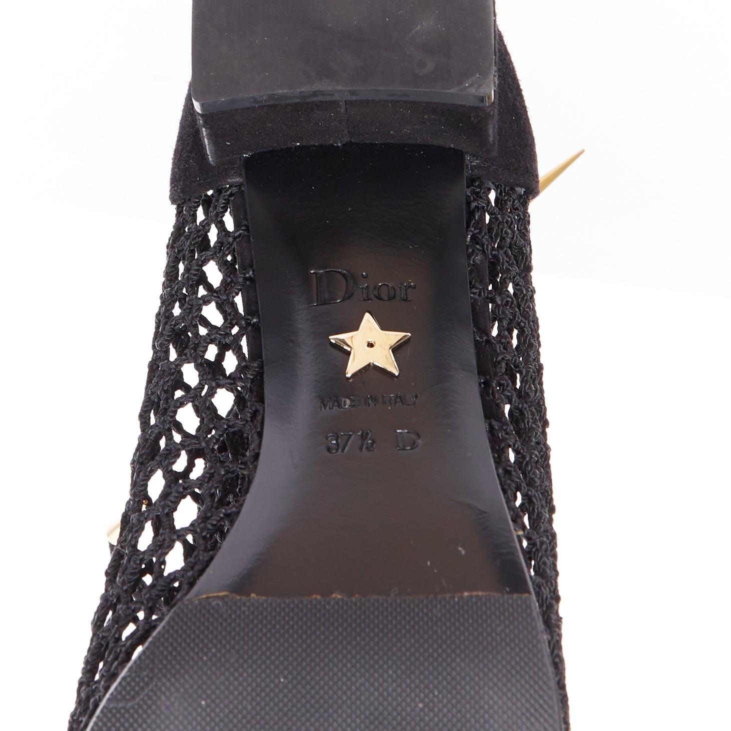CHRISTIAN DIOR Naughtily-D black suede caged lace up ankle boots EU37.5 For Sale 5