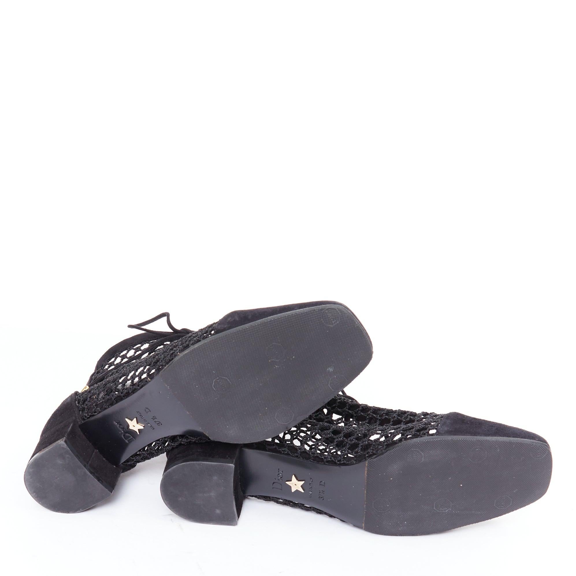 CHRISTIAN DIOR Naughtily-D black suede caged lace up ankle boots EU37.5 For Sale 6