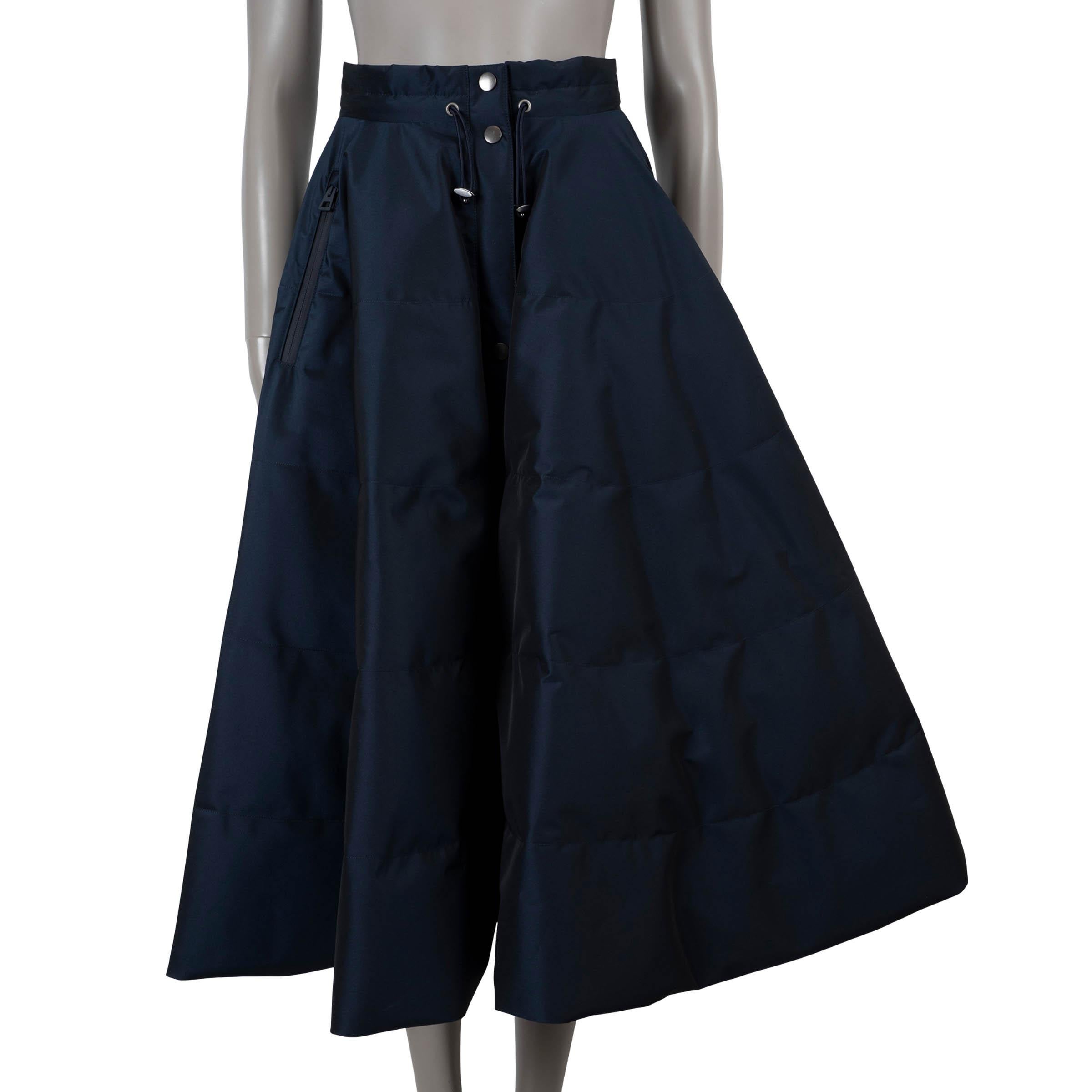 CHRISTIAN DIOR navy blue 2021 DIORALPS PUFFER MIDI Skirt 36 XS
